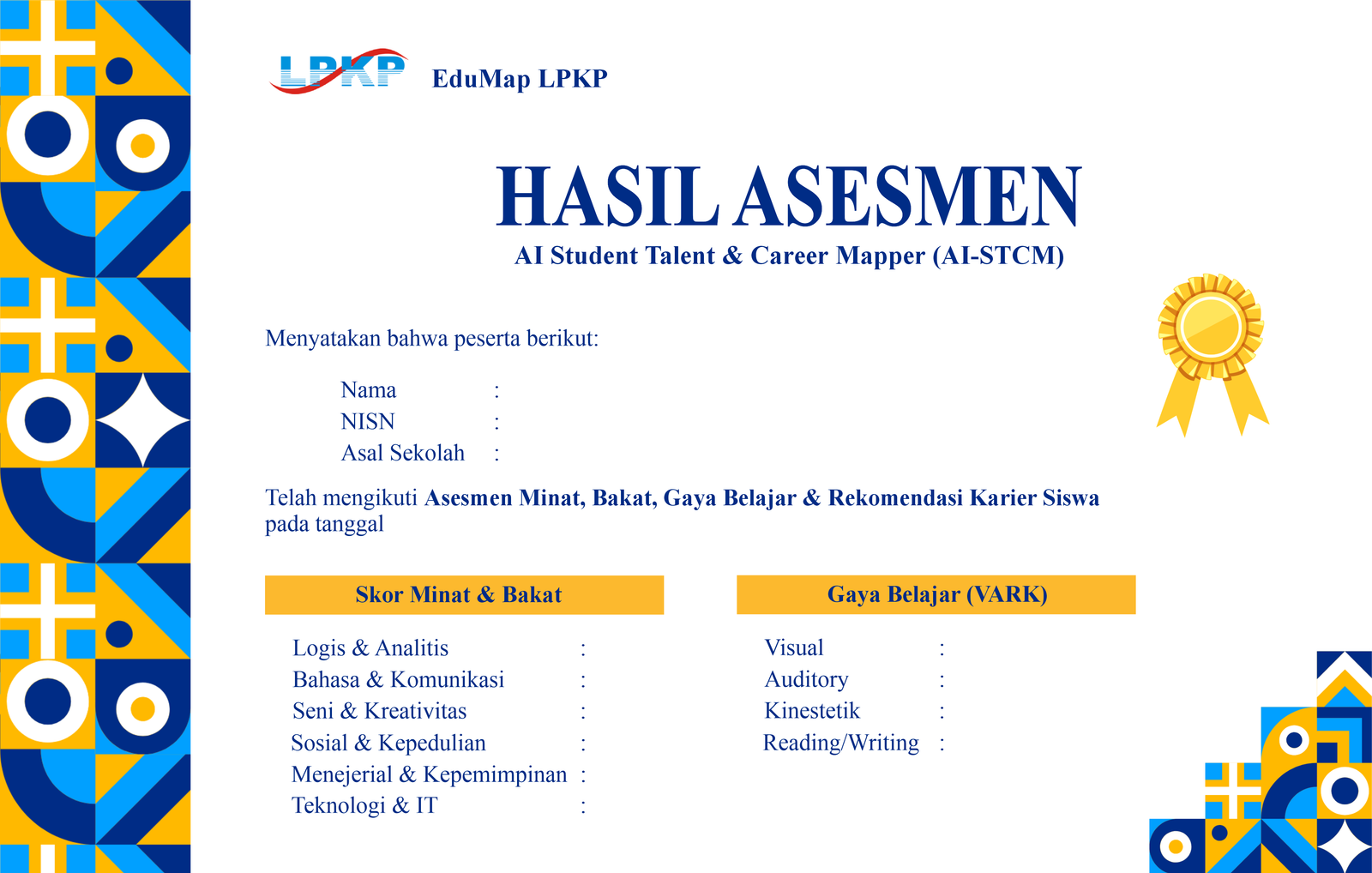 Contoh laporan hasil asesmen EduMap
